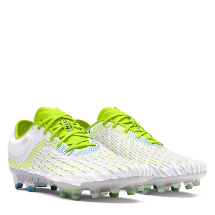 Under Armour Clone Magnetico Firm Ground Football Boots – White/Yellow – view 5