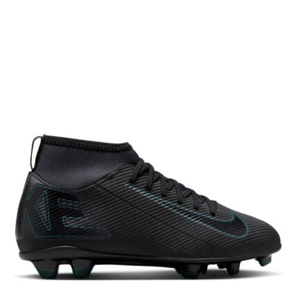 Nike Mercurial Superfly 10 Junior Firm Ground Football Boots – Black/Green