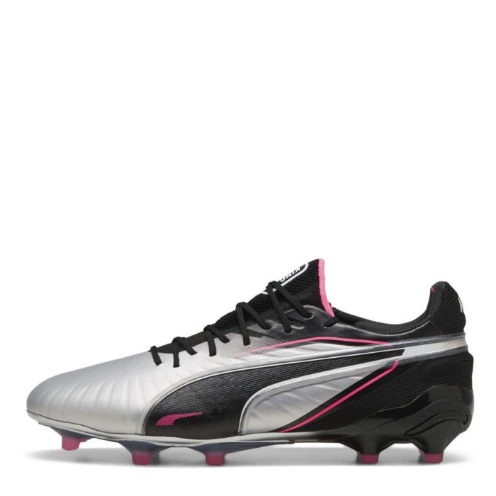 Puma King Junior Firm Ground Football Boots – Puma Silver - Image 2