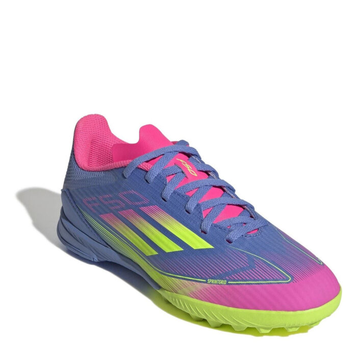 adidas F50 Junior Turf Football Boots – Blue/Lemon – view 3