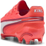 Puma Womens King Firm Ground Football Boots – White-Red Fire – view 5