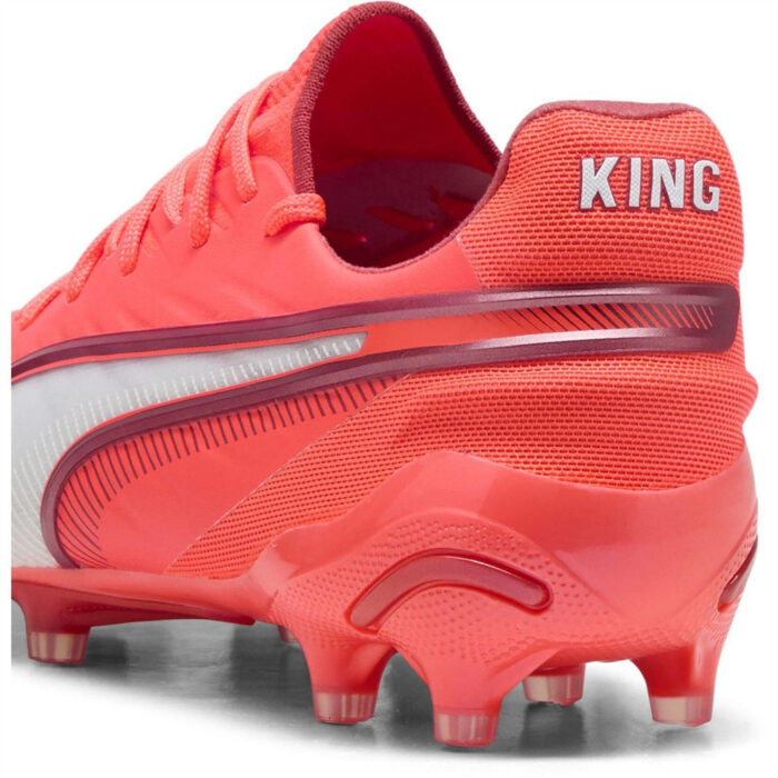 Puma Womens King Firm Ground Football Boots – White-Red Fire – view 5