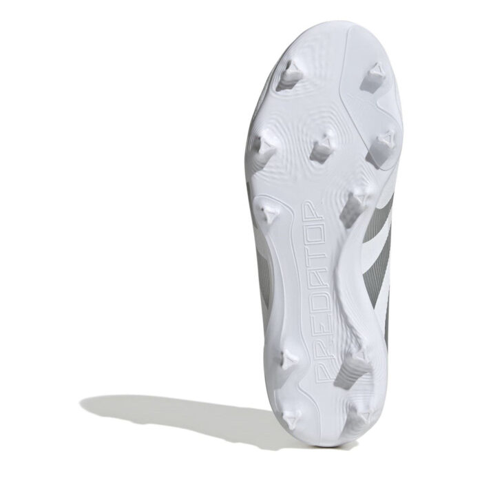 adidas Predator Junior Firm Ground Football Boots – White/Silver – view 6