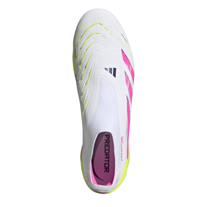 adidas Predator Junior Firm Ground Football Boots – Wht/Pink/Lem - Image 6