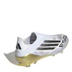 adidas F50 Firm Ground Football Boots – White/Blk/Gold - Image 4