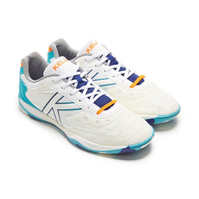 Kelme Indoor Football Boots – White/Aqua - Image 3