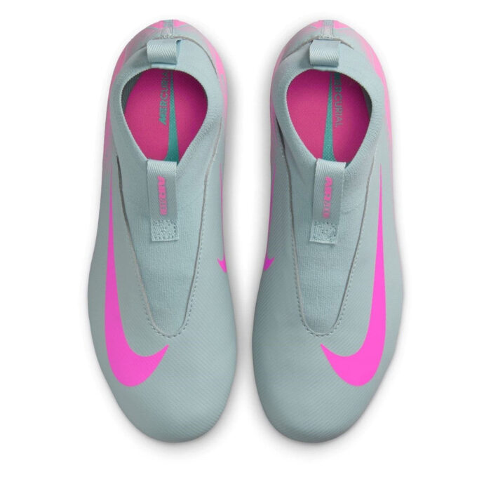 Nike Zoom Mercurial Superfly 10 Junior Firm Ground Football Boots – Grey/Pink – view 6