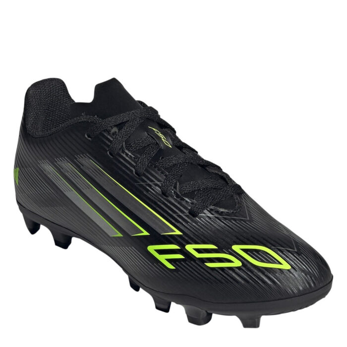 adidas F50 Messi Junior Firm Ground Football Boots – Black/Lemon – view 3