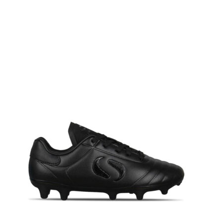 Sondico Strike Junior Firm Ground Football Boots – Black/Black