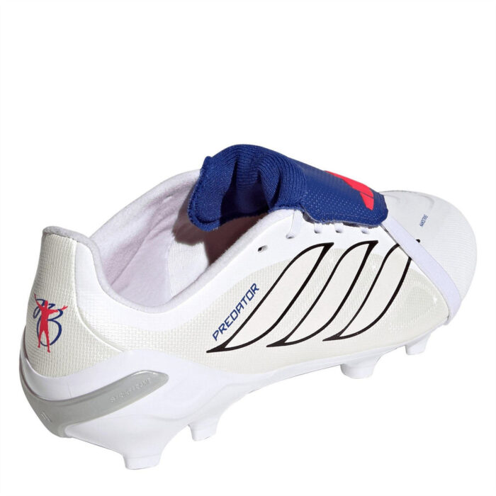 adidas Predator Fold Over Tongue Junior Firm Ground Football Boots – White/Blue – view 4