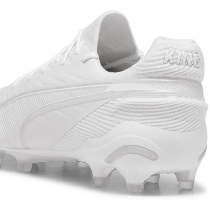 Puma King Firm Ground Football Boots – White/White – view 5