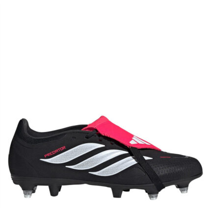 adidas Mens Predator Fold Over Tongue Soft Ground Football Boots – Black/Red