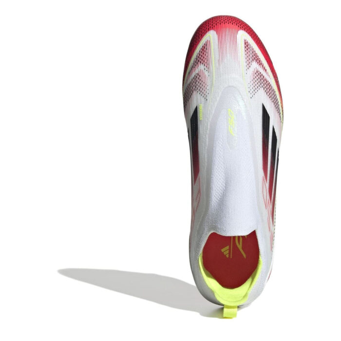 adidas F50 Junior Firm Ground Football Boots – Wht/Blck/Yell – view 5