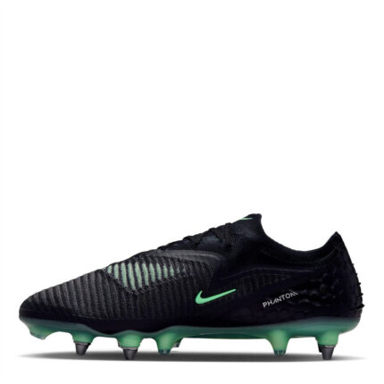 Nike Phantom 6 Low Soft Ground Football Boots – Black/Green – view 2