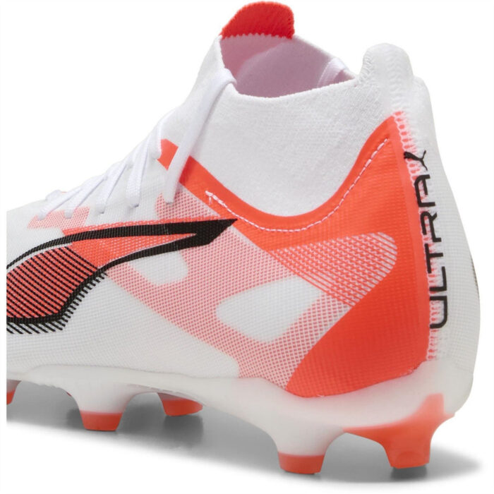 Puma Mens Ultra Firm Ground Football Boots – White/Red – view 5