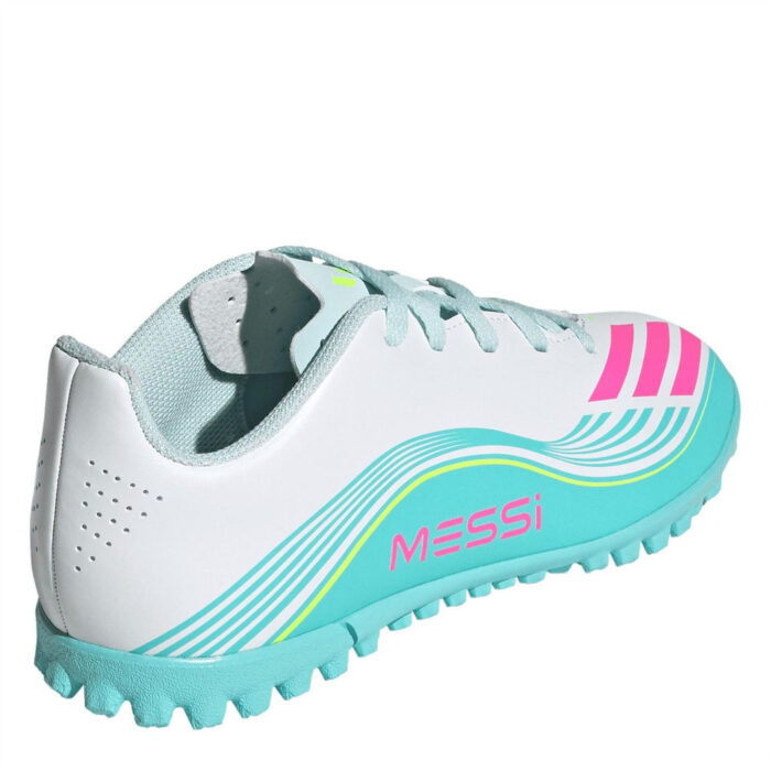 adidas F50 Messi Junior Turf Football Boots – Wht/Pink/Blue – view 4