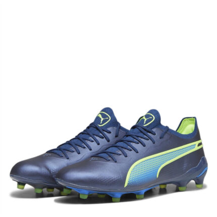Puma King Firm Ground Football Boots – Blue/Green