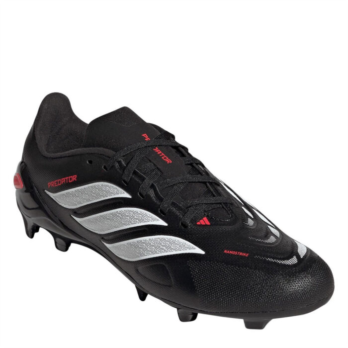 adidas Predator Junior Firm Ground Football Boots – Black/Red – view 3
