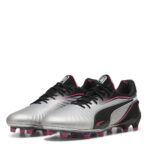 Puma King Firm Ground Football Boots – Silver/Black - Image 7