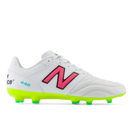 New Balance 442 V2 Team Firm Ground Football Boots – White/ Pink