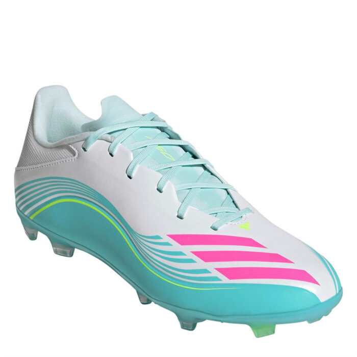 adidas F50 Firm Ground Football Boots – Wht/Pink/Blue - Image 3