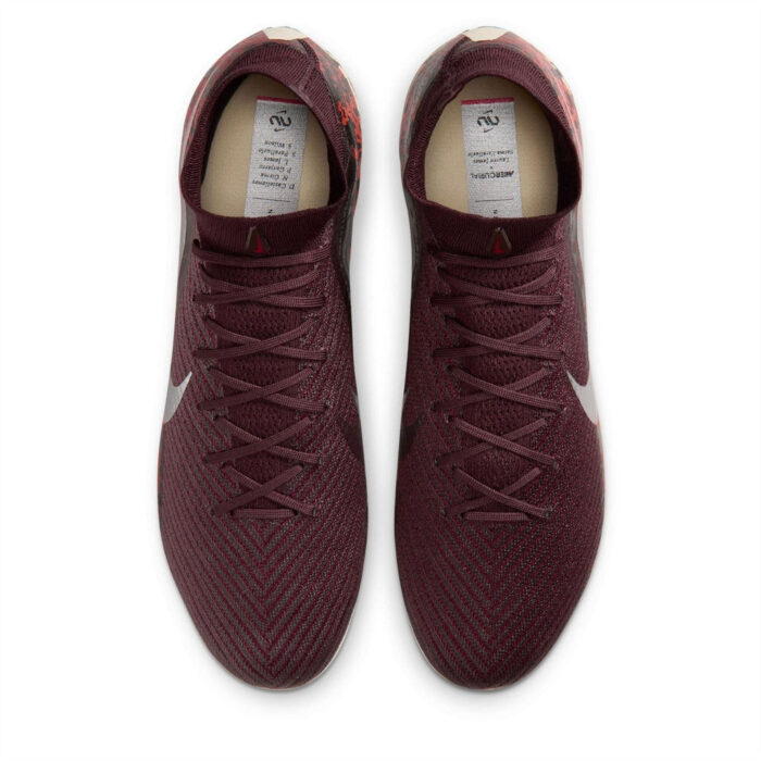 Nike Phantom High 6 Firm Ground Football Boots – Burgundy/Print – view 6