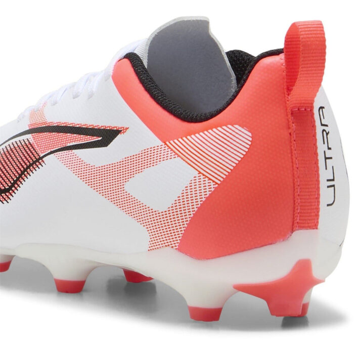 Puma Ultra Junior Firm Ground Football Boots – White/Red - Image 5