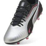 Puma King Firm Ground Football Boots – Silver/Black – view 6