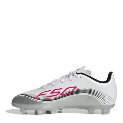 adidas F50 Messi Junior Firm Ground Football Boots – White/Red – view 2