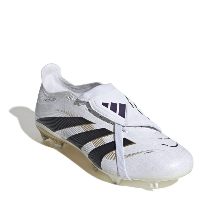 adidas Predator Firm Ground Football Boots – White/Blk/Gold – view 3