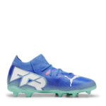 Puma Future 7 Junior Firm Ground Football Boots – Blue/Wht/Green – view 4