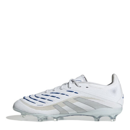 adidas Predator Junior Firm Ground Football Boots – White/Silver – view 2