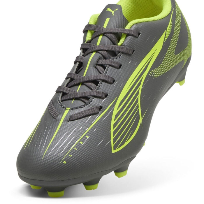 Puma Ultra Junior Firm Ground Football Boots – Silver/Yellow – view 6