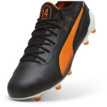 Puma King Firm Ground Football Boots – Blk/Wht/Orange - Image 6