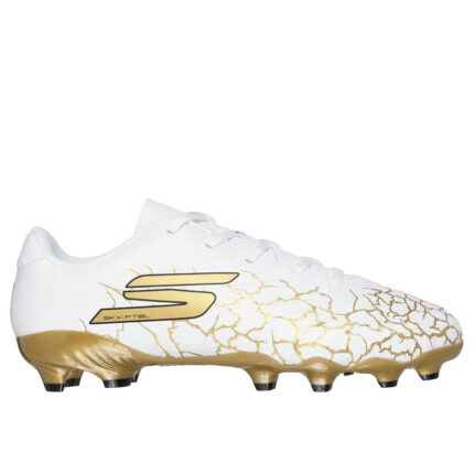 Skechers Skx_ 1 Junior Firm Ground Football Boots – White/Gold