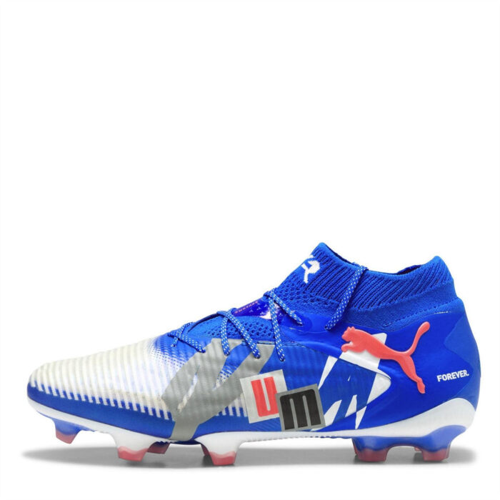 Puma Future 8 Firm Ground Football Boots – White/Blue – view 2