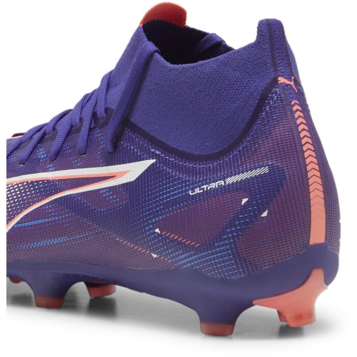 Puma Mens Ultra Firm Ground Football Boots – Purple/Wht/Org – view 5