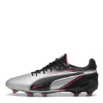 Puma King Firm Ground Football Boots – Silver/Black - Image 2