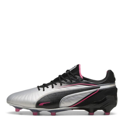 Puma King Firm Ground Football Boots – Silver/Black – view 2
