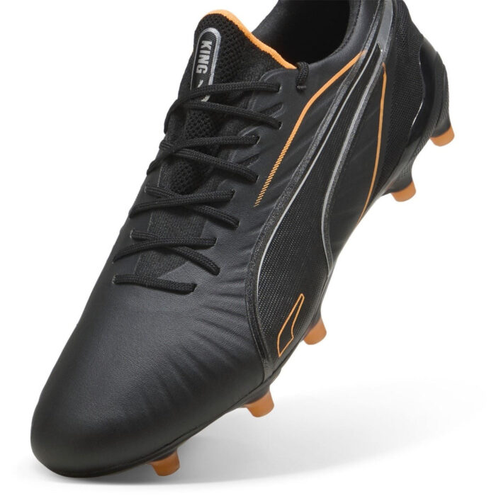 Puma King Firm Ground Football Boots – Black/Silver - Image 6