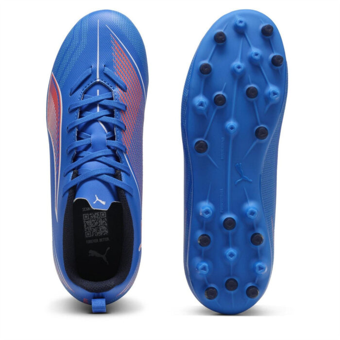 Puma Junior Multi-Ground Football Boots – ltrBl-Wht-GlwRd – view 3