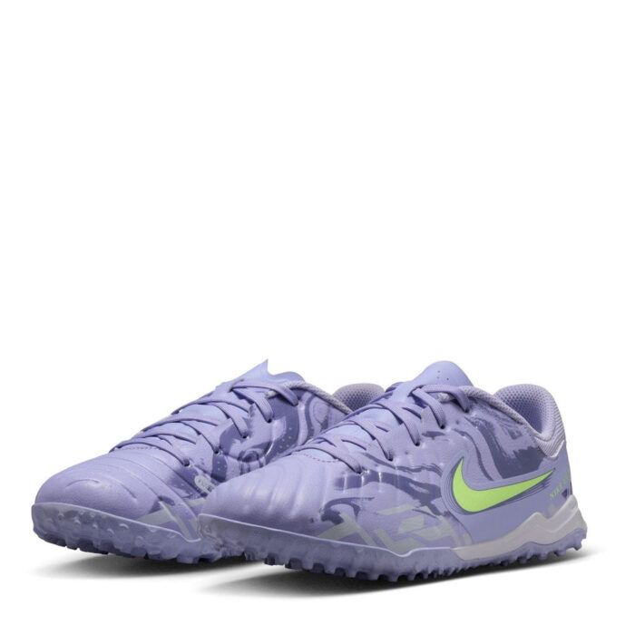 Nike Tiempo Legend 10 Junior Turf Football Boots – Purple/Volt – view 4