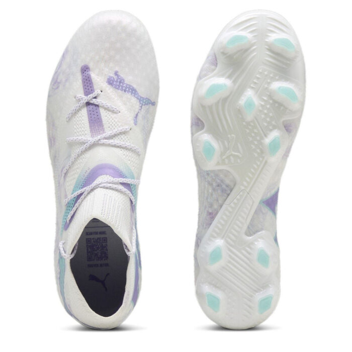 Puma Womens Future 7 Firm Ground Football Boots – Wht/Blk/Purple – view 3