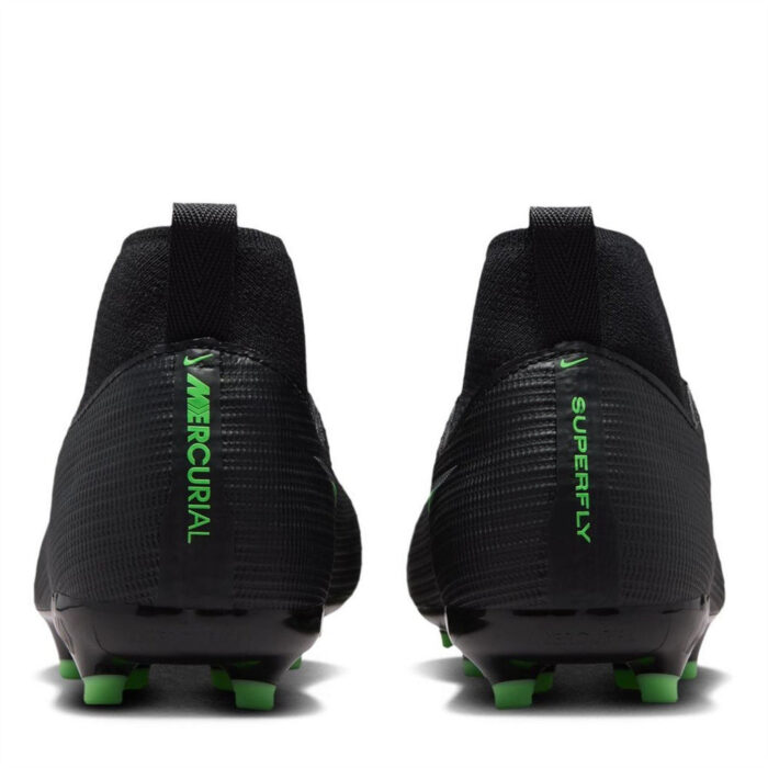 Nike Junior Firm Ground Football Boots – Black/Green – view 5