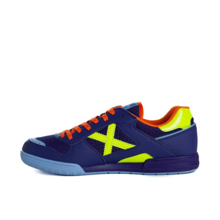 Munich Mens Continental V2 Indoor Football Boots – Navy/FluYellow – view 2