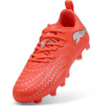 Puma Future 9 Junior Firm Ground Football Boots – Red/Silver – view 6