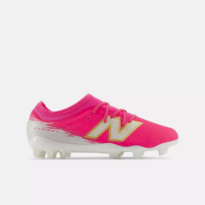 New Balance Junior Firm Ground Football Boots – Pink/White - Image 7