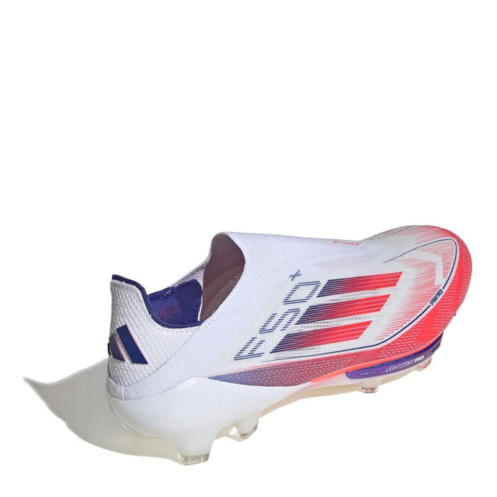 adidas Mens F50+ Firm Ground Football Boots – White/Red/Blue - Image 4