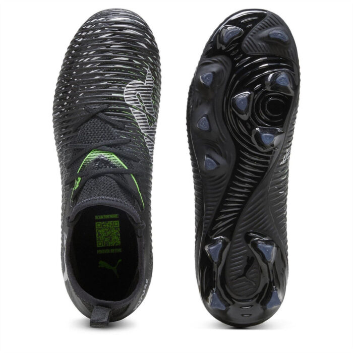 Puma Future 8 Junior Firm Ground Football Boots – Black/Green – view 3