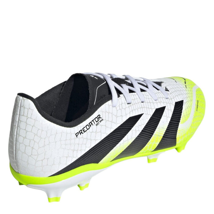 adidas Predator Junior Firm Ground Football Boots – White/Blk/Lemon – view 4
